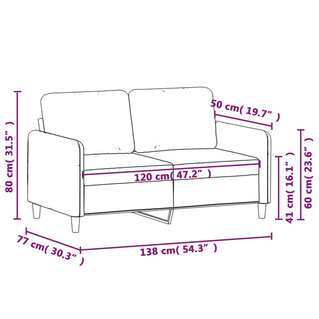 2-kohaline diivan, veinipunane, 120 cm, samet