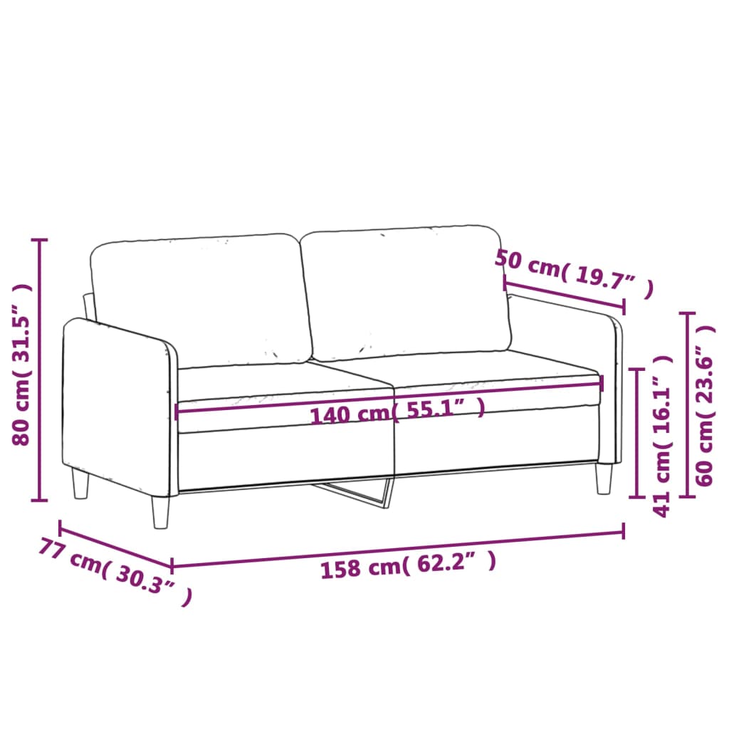 2-kohaline diivan, kollane, 140 cm, samet