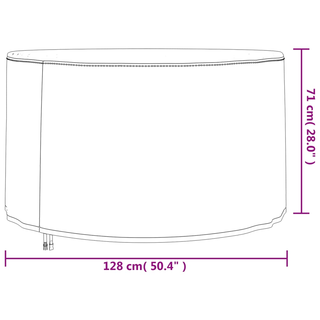 aiamööbli kate, ümmargune, must, Ø128 x 71 cm, 420D Oxford