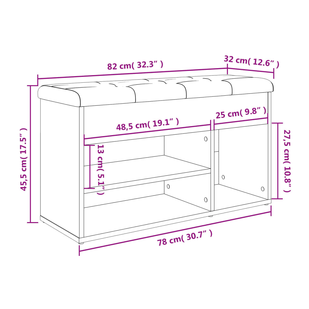 jalatsipink, valge, 82 x 32 x 45,5 cm, tehispuit