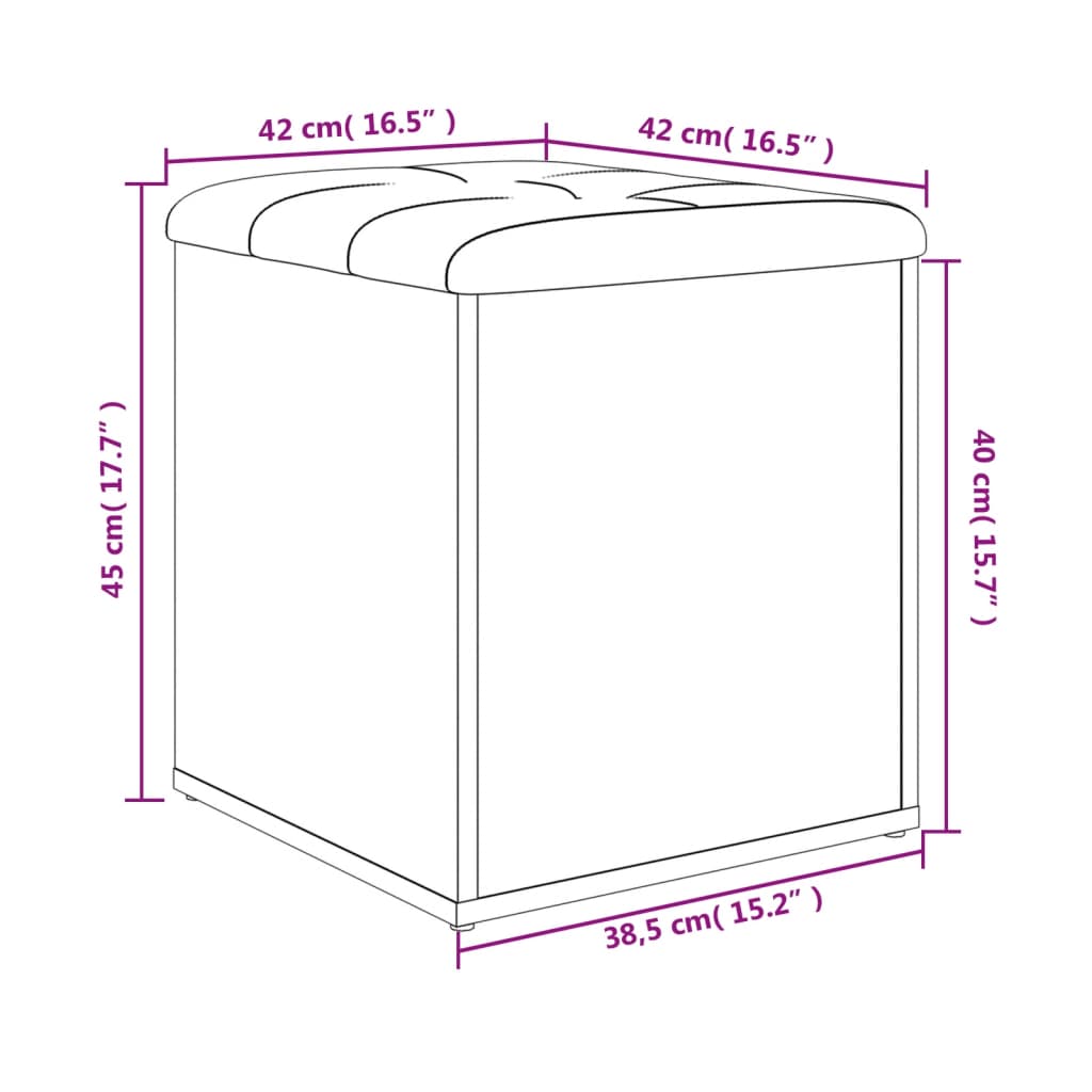 hoiupink, hall Sonoma tamm, 42 x 42 x 45 cm, tehispuit