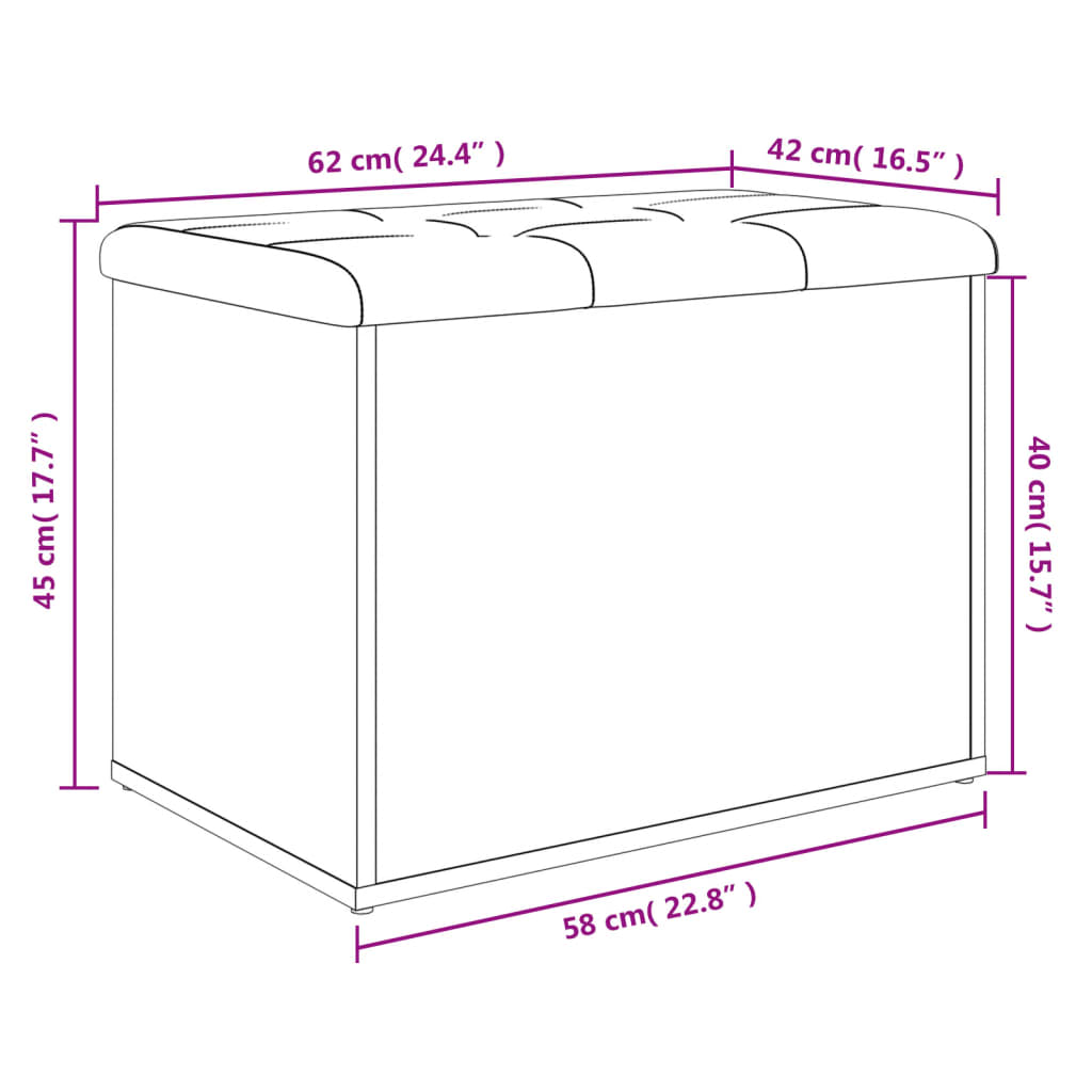 hoiupink, hall Sonoma tamm, 62 x 42 x 45 cm, tehispuit