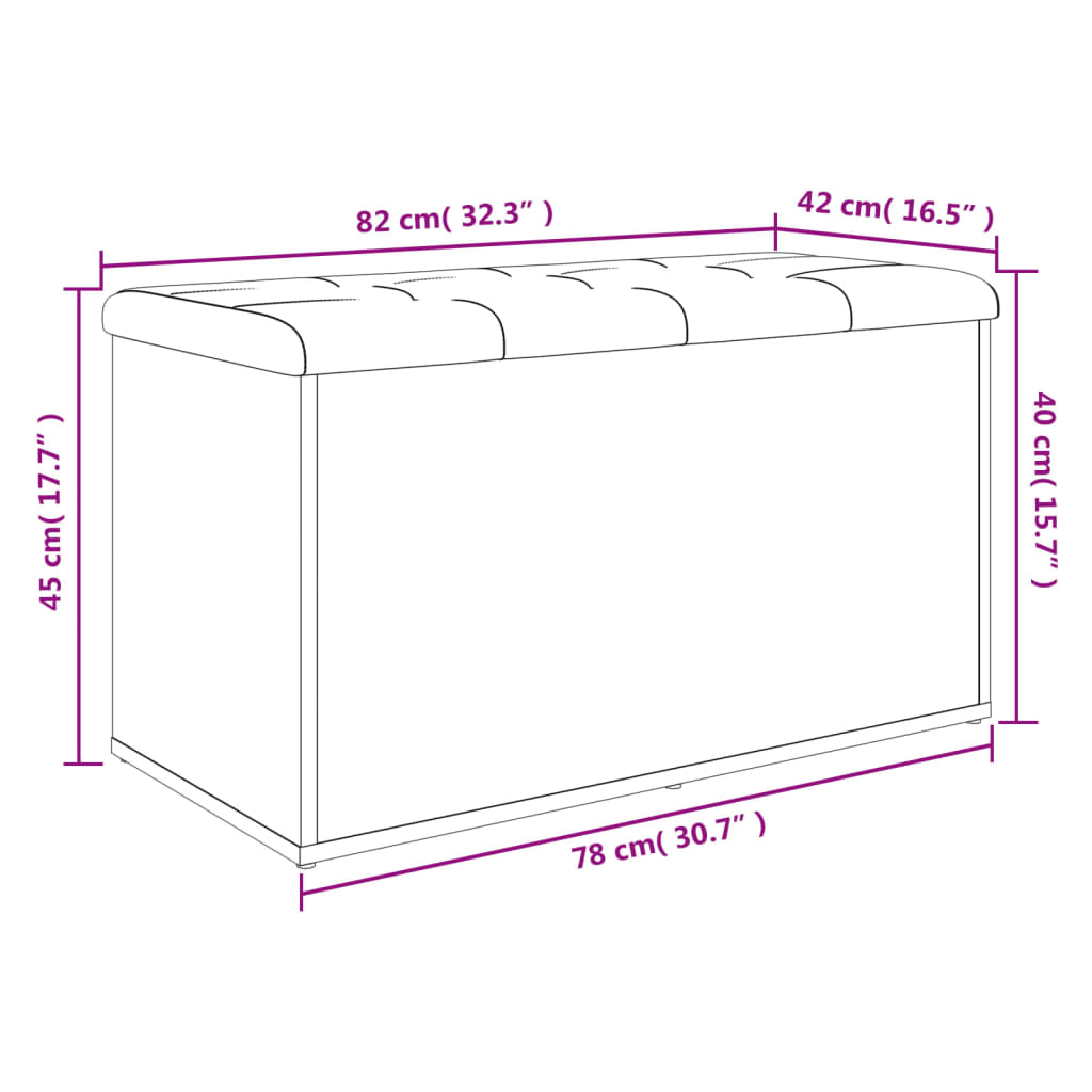 hoiupink, suitsutatud tamm, 82 x 42 x 45 cm, tehispuit