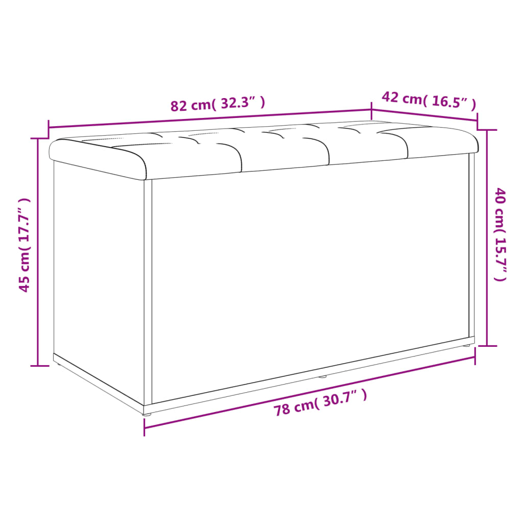 hoiupink, hall Sonoma tamm, 82 x 42 x 45 cm, tehispuit