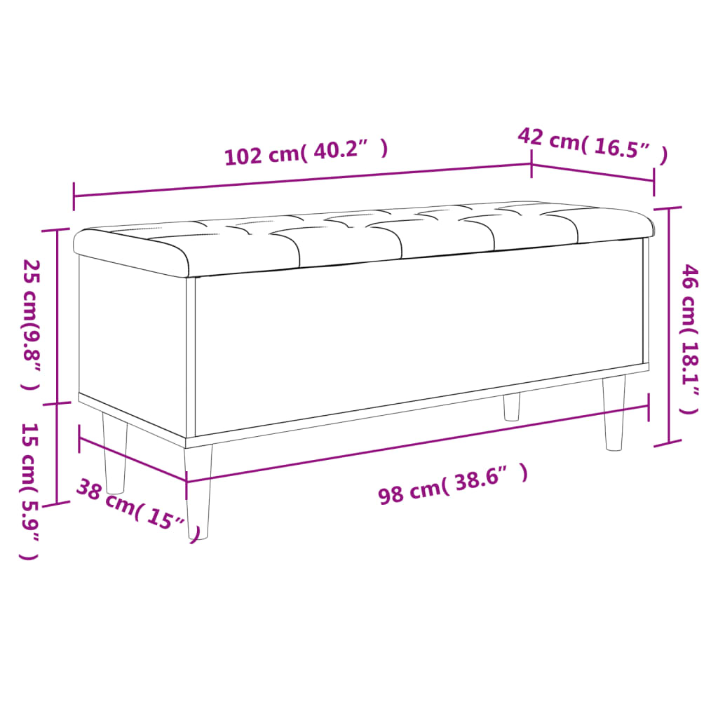 hoiupink, pruun tamm, 102 x 42 x 46 cm, tehispuit