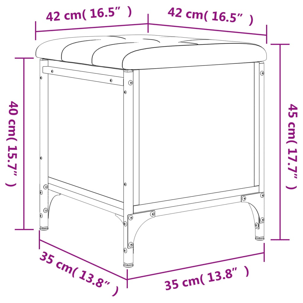 hoiupink, hall Sonoma tamm, 42 x 42 x 45 cm, tehispuit