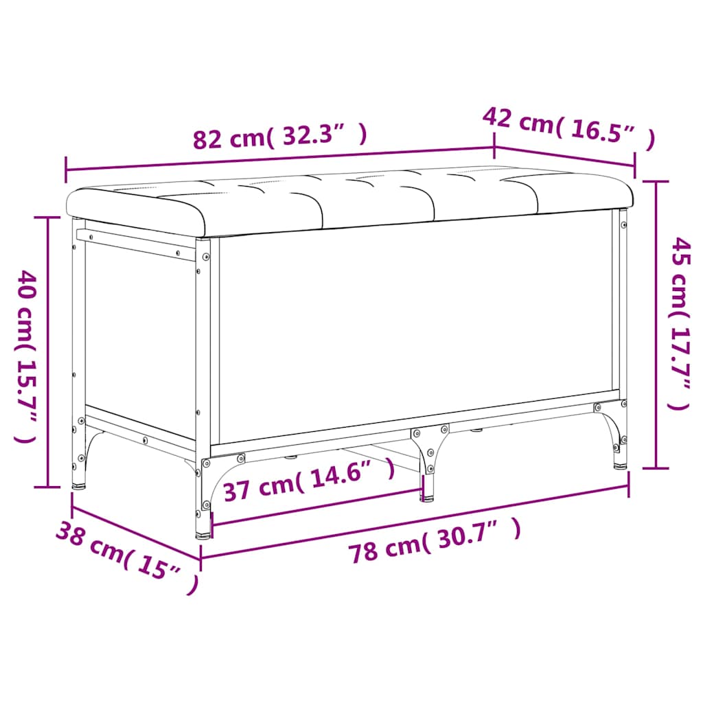 hoiupink, suitsutatud tamm, 82 x 42 x 45 cm, tehispuit