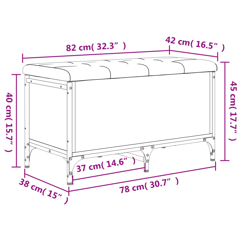 hoiupink, hall Sonoma tamm, 82 x 42 x 45 cm, tehispuit