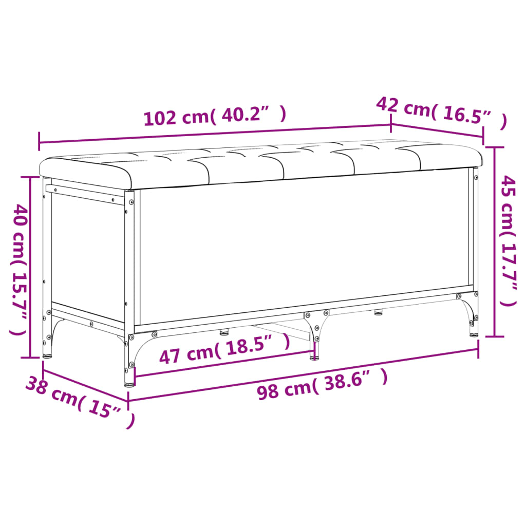 hoiupink, must, 102 x 42 x 45 cm, tehispuit