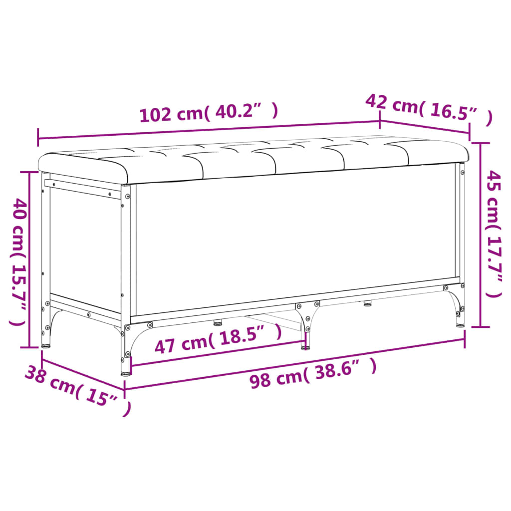 hoiupink, hall Sonoma tamm, 102 x 42 x 45 cm, tehispuit