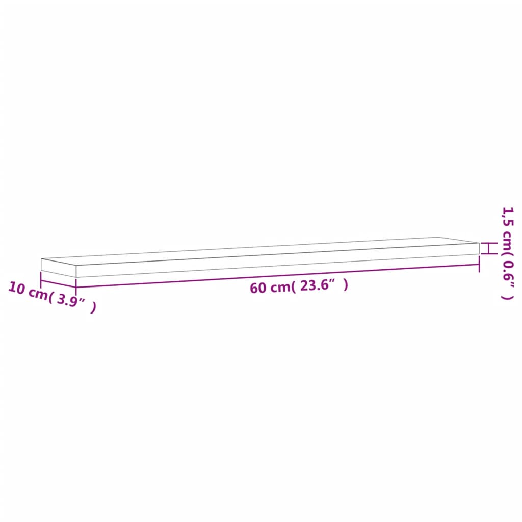 seinariiulid 4 tk, hall Sonoma tamm, 60x10x1,5 cm, tehispuit