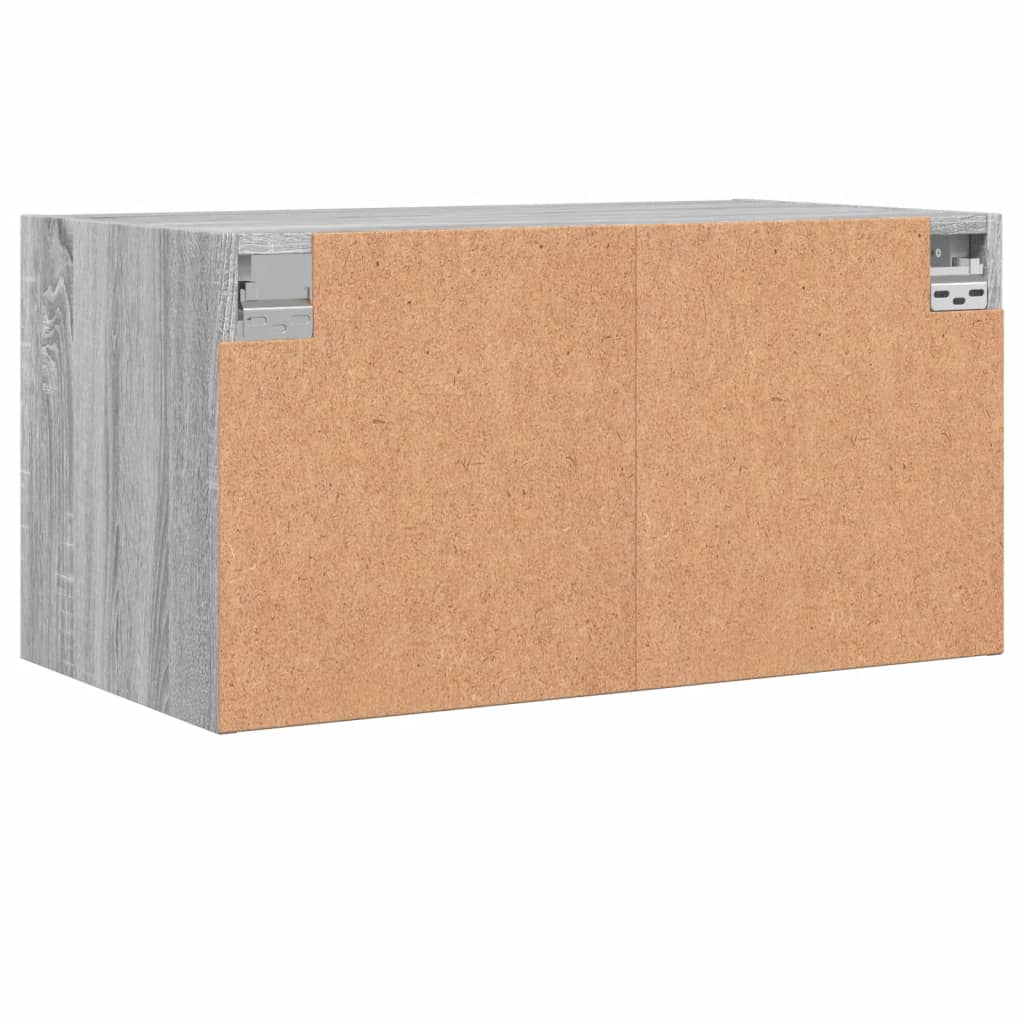 klaasustega seinakapid 2 tk, hall Sonoma tamm, 68,5x37x35 cm