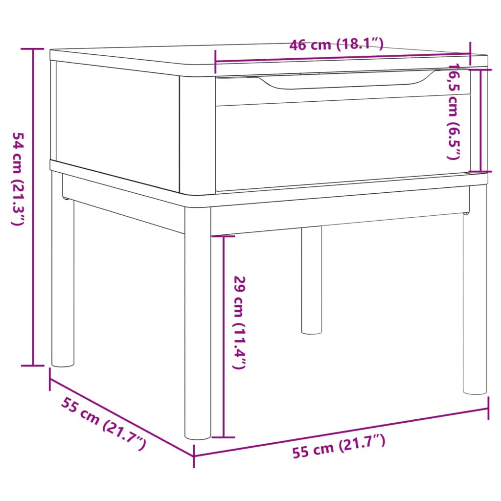 lambilaud "FLORO" hall, 55 x 55 x 54 cm, männipuit