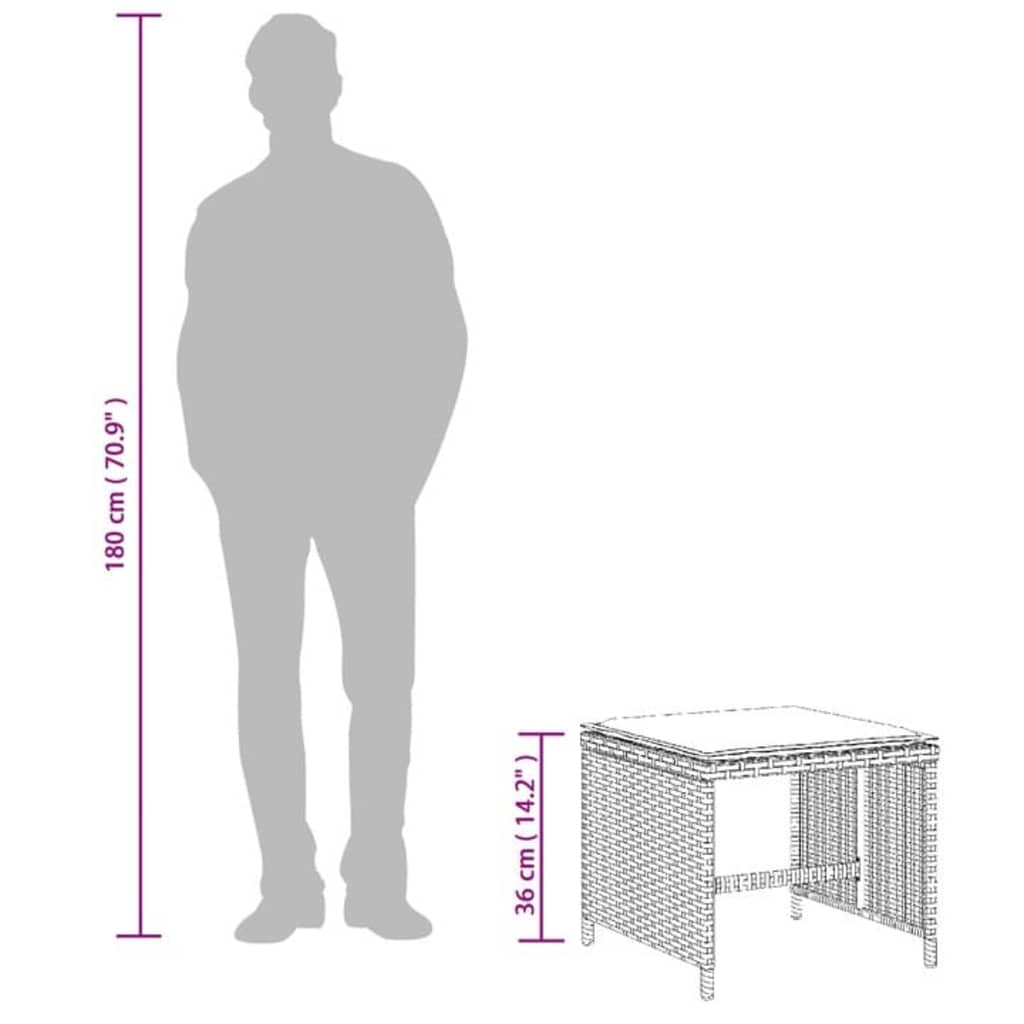 aiatoolid koos istmepatjadega 4 tk, pruun, polürotang