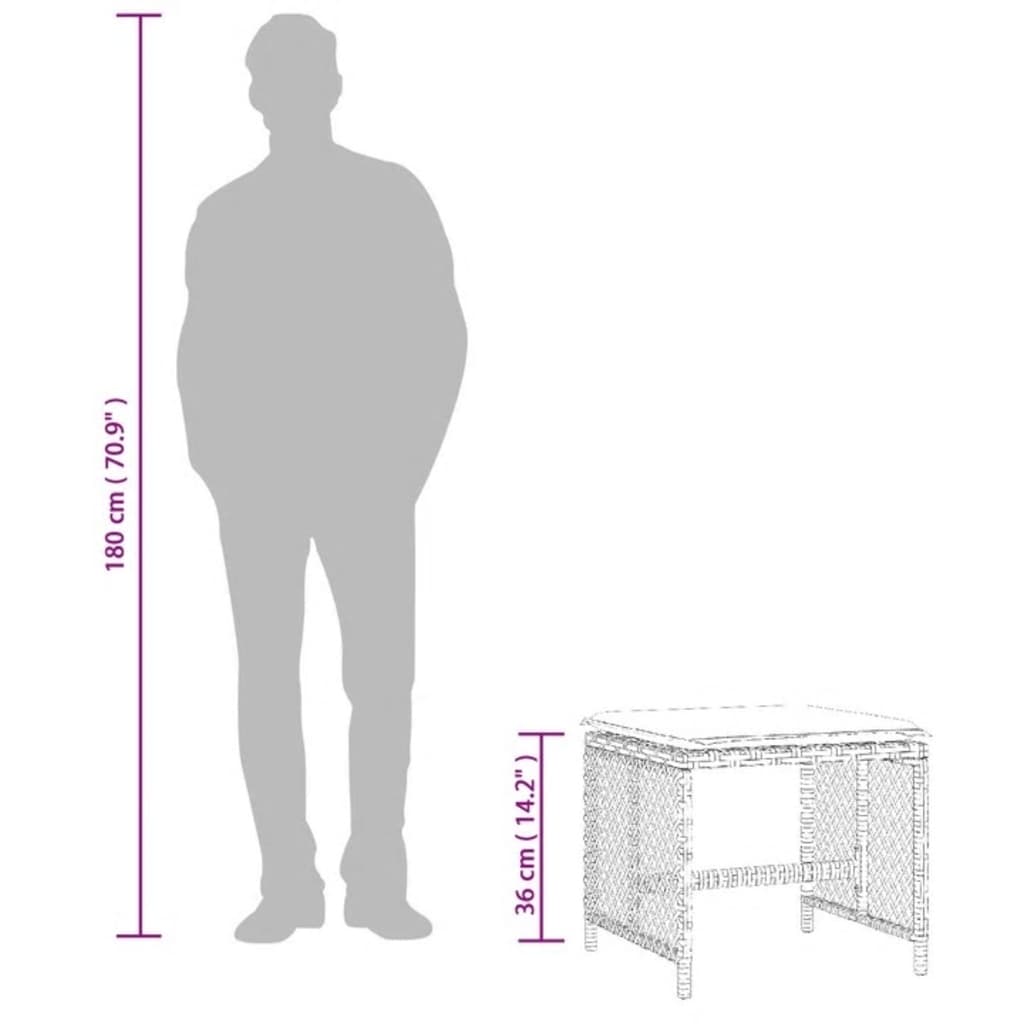 aiatoolid koos istmepatjadega 4 tk, pruun, polürotang