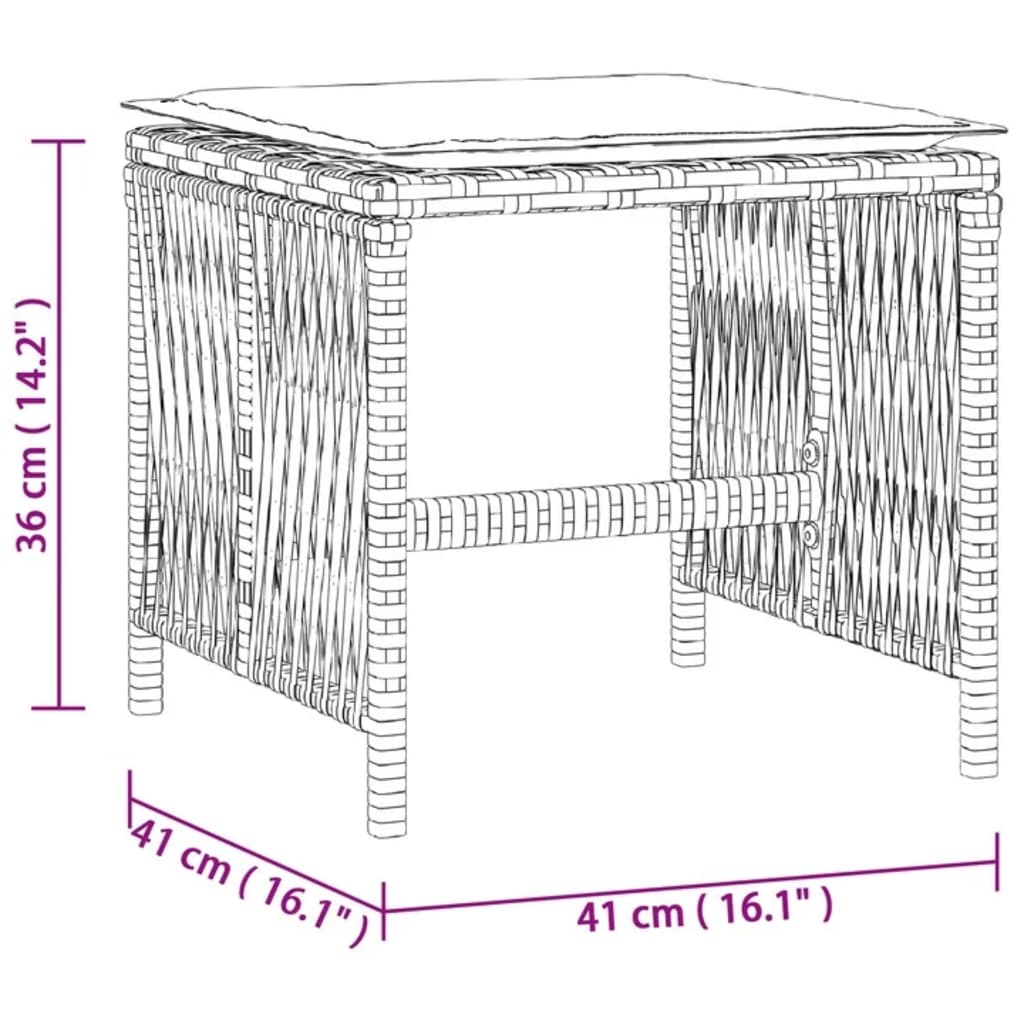 садовые стулья с подушками для сидения 4 шт бежевые 41x41x36 см, ПЭ ротанг