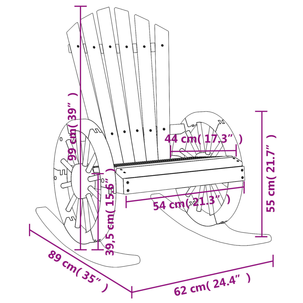 aia Adirondack kiiktool, nulupuit