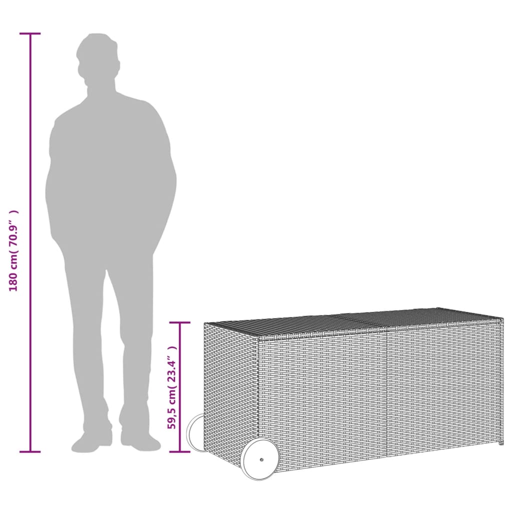 ratastega aia hoiukast, beež, 283 l, polürotang