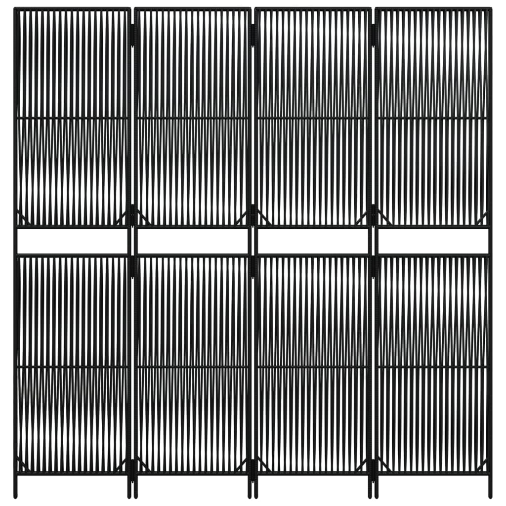 4 paneeliga ruumijagaja, must, polürotang