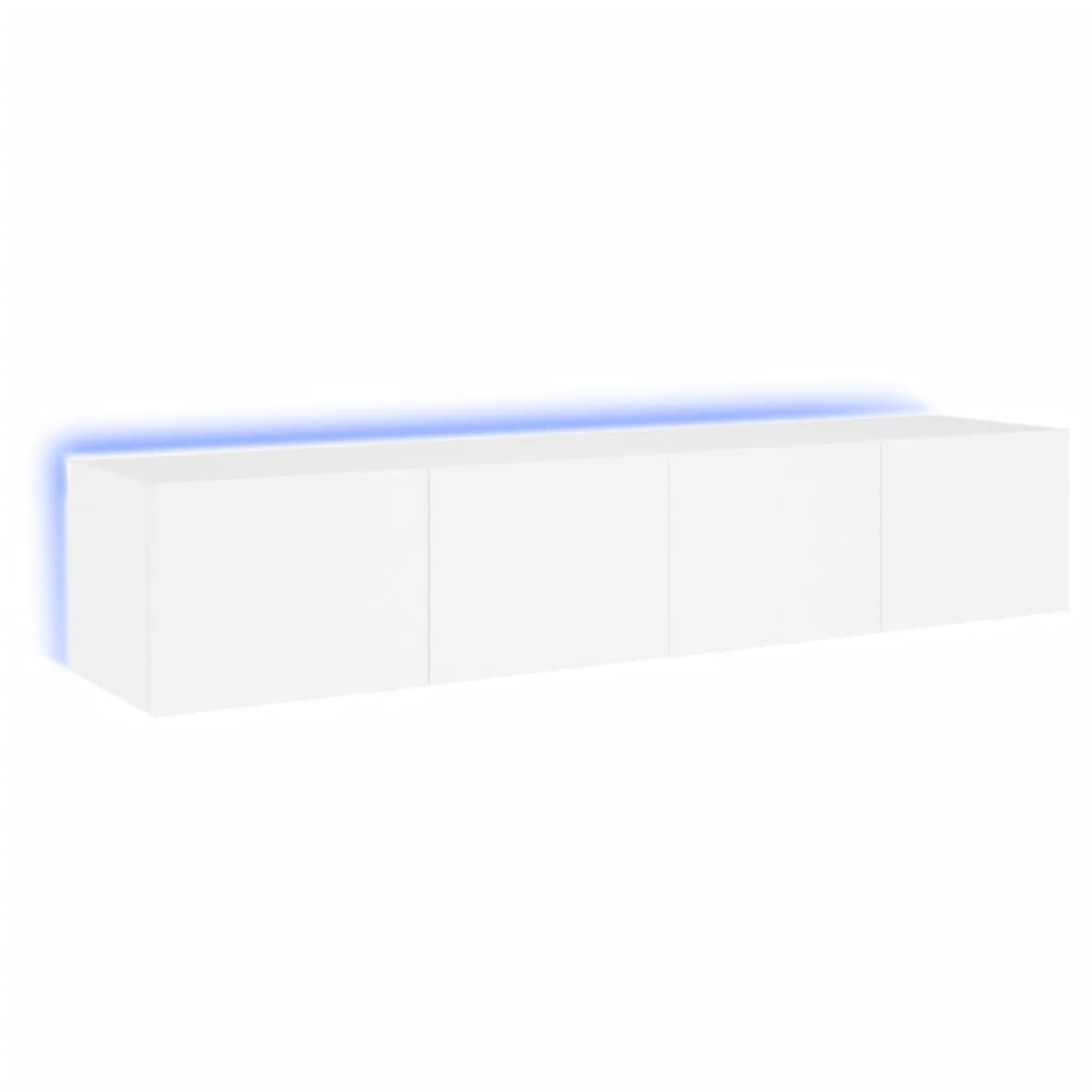 teleri seinakapid LED-tuledega 2 tk, valge, 80 x 35 x 31 cm