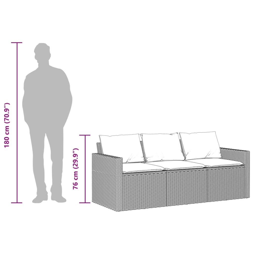 3-kohaline aiadiivan koos patjadega, helehall, polürotang