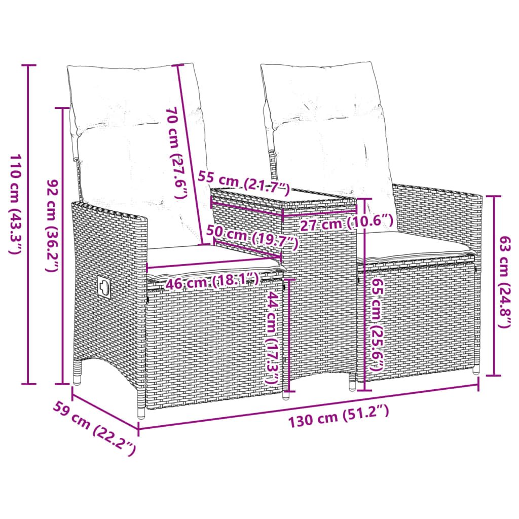 2-kohaline allalastav aiadiivan koos lauaga, hall, PE-rotang