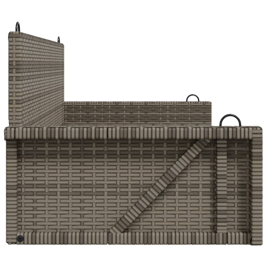 скамья-качалка, серая, 119x56x48 см, полираттан