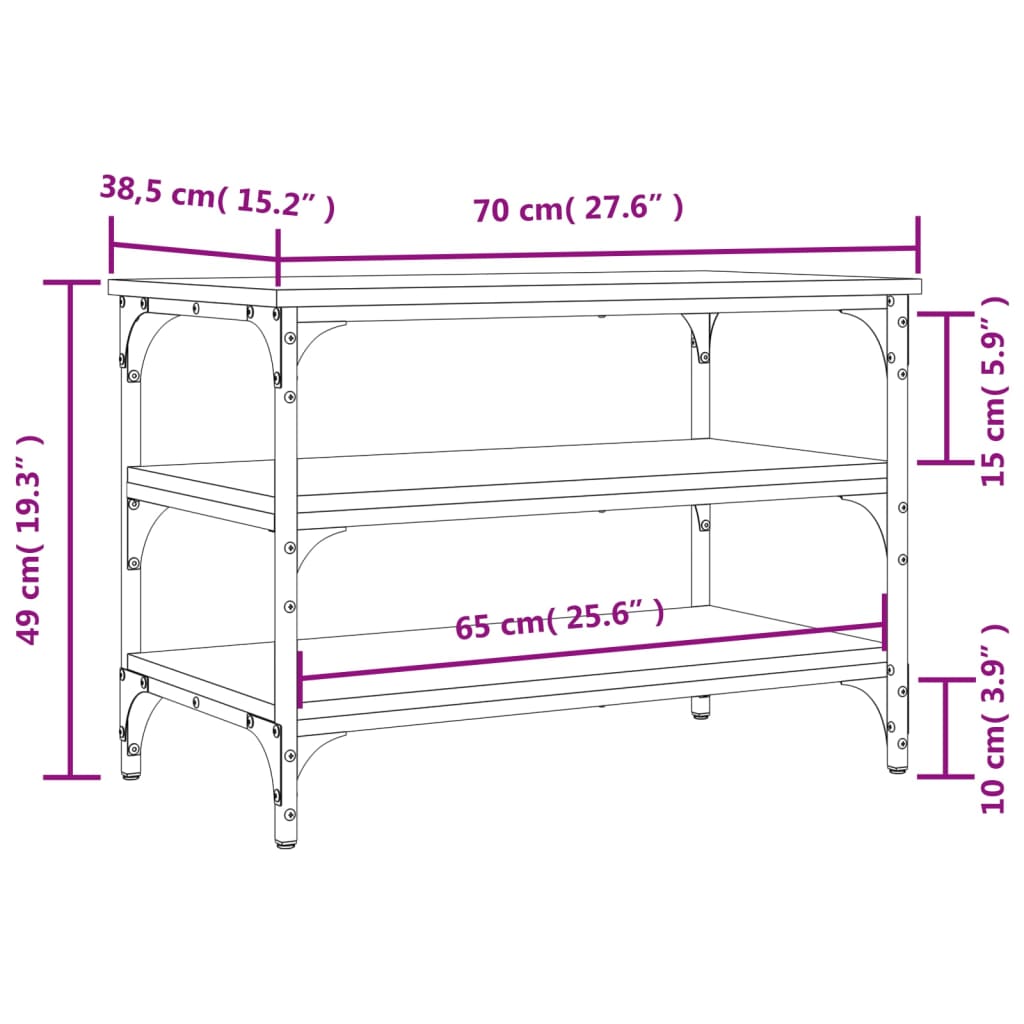 jalatsipink, must, 70 x 38,5 x 49 cm, tehispuit