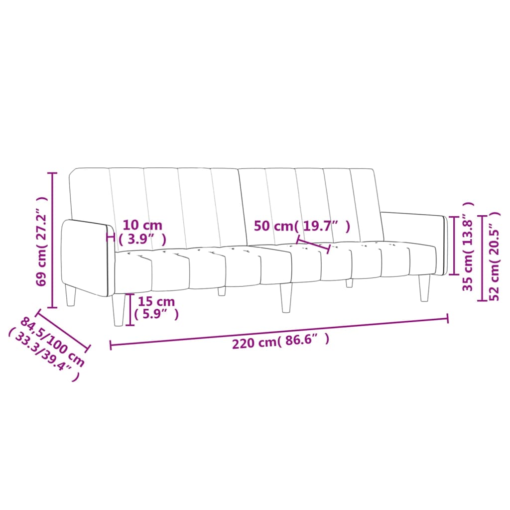 2-kohaline diivanvoodi, helehall, samet