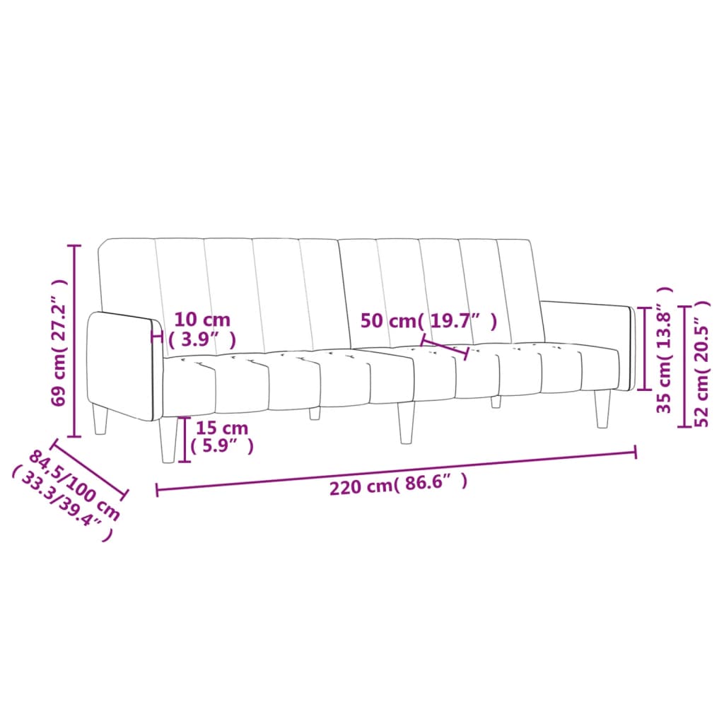 2-kohaline diivanvoodi, tumehall, samet