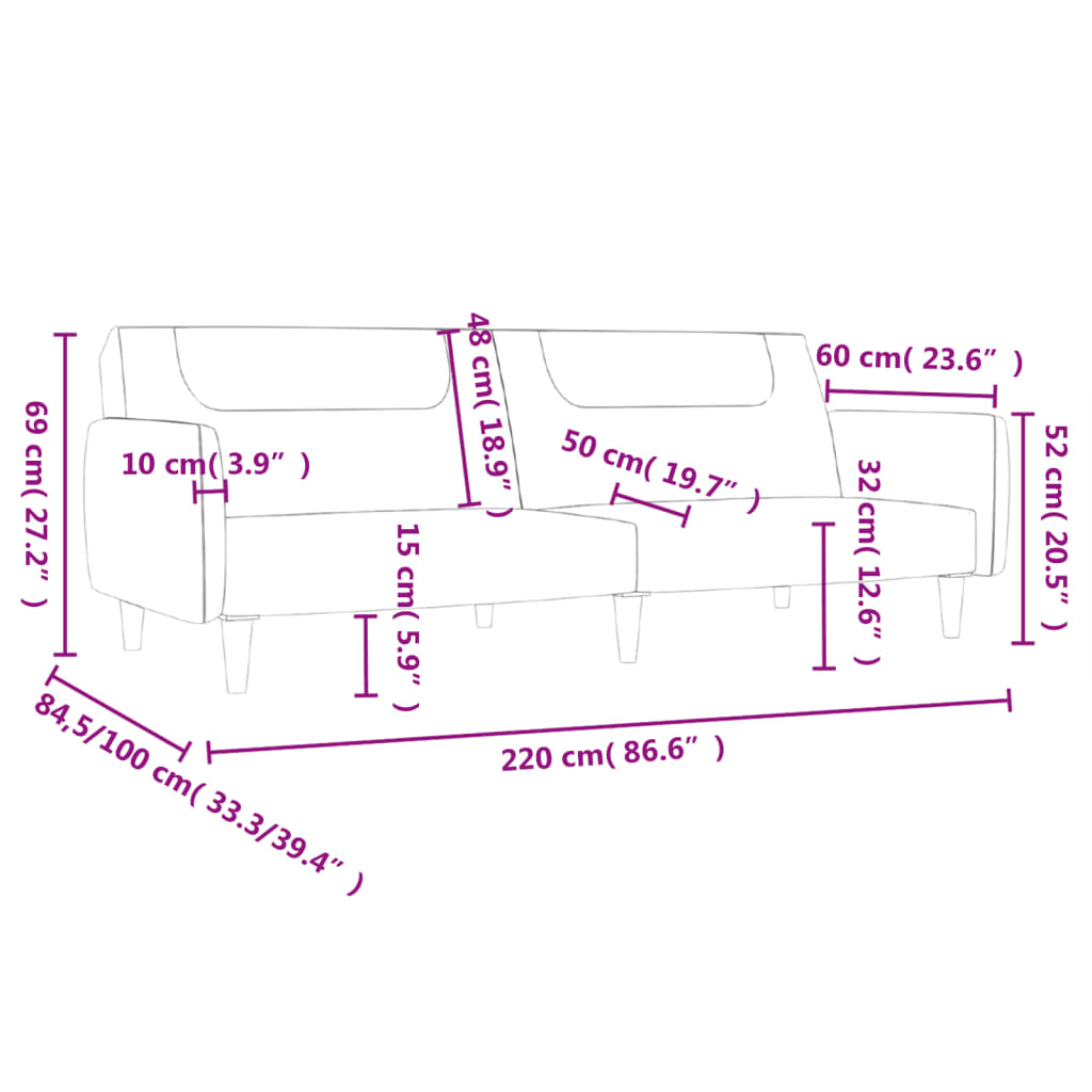 2-kohaline diivanvoodi, tumehall, kangas