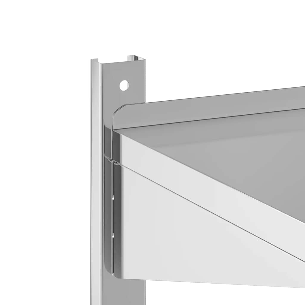 2-korruseline seinariiul 100x45x31 cm hõbedane roostevaba teras