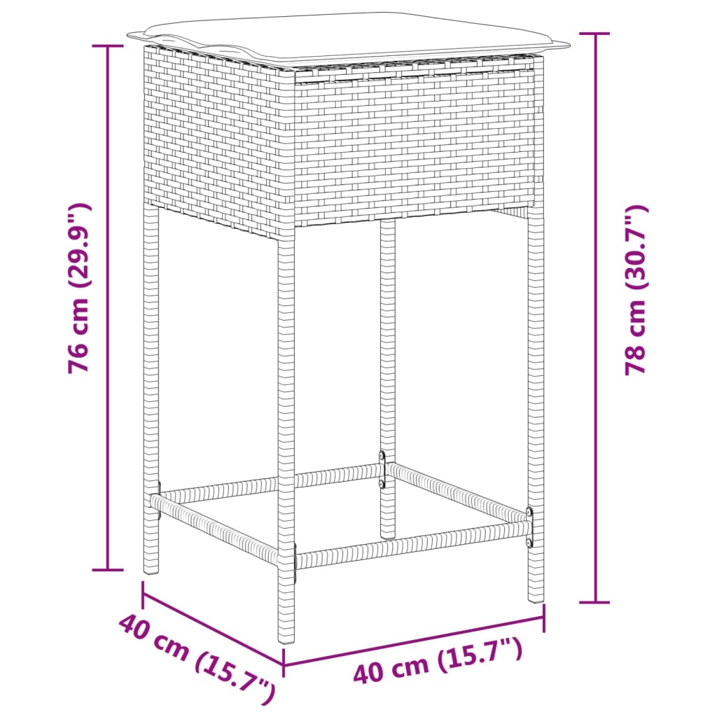 aia baaripukid istmepatjadega, 2 tk, must, polürotang