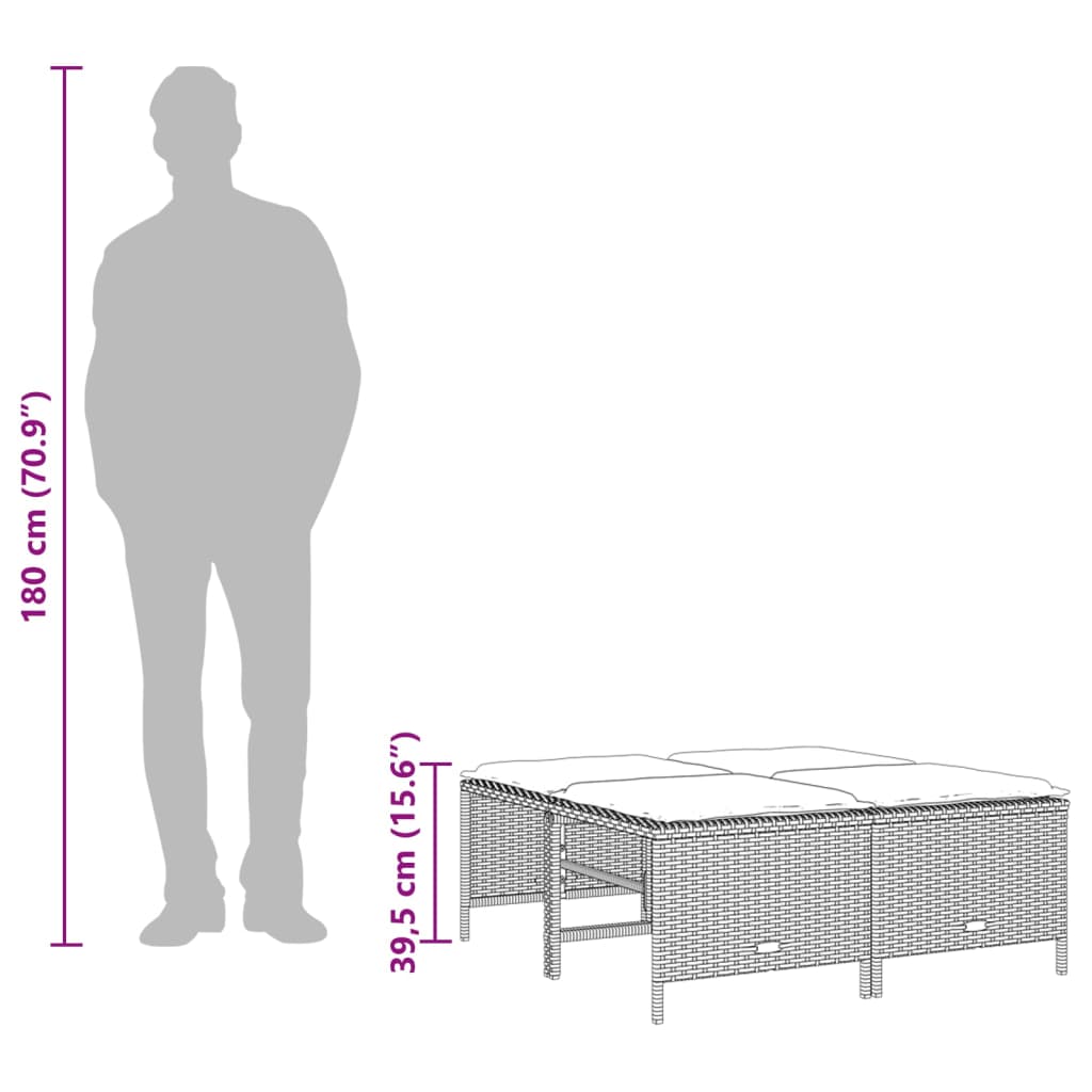 aia jalatoed koos istmepatjadega, 4 tk, must, polürotang