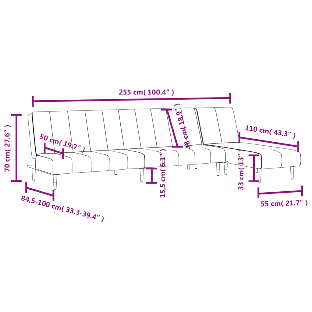 2-osaline diivanikomplekt, helehall, samet