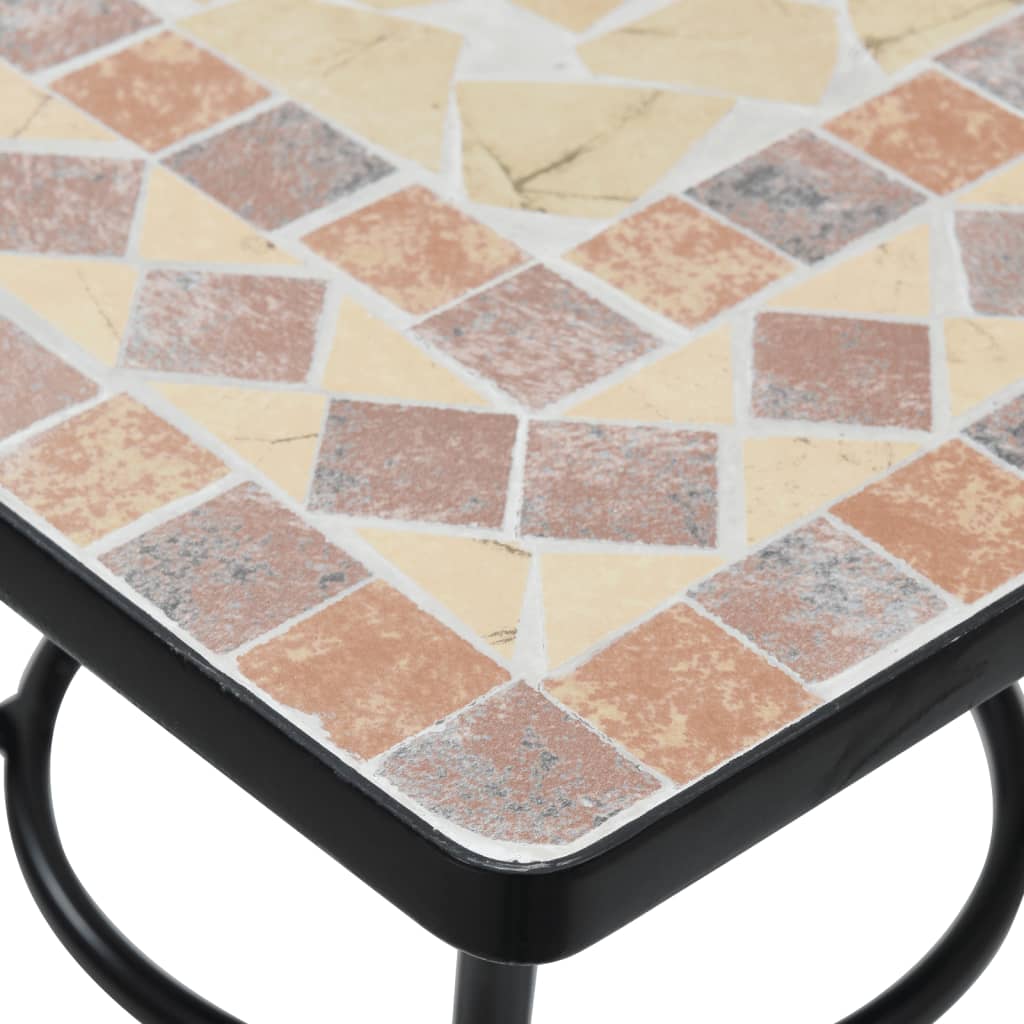 mosaiikplaadiga bistroolaud, terrakota, 60x60x74 cm keraamiline