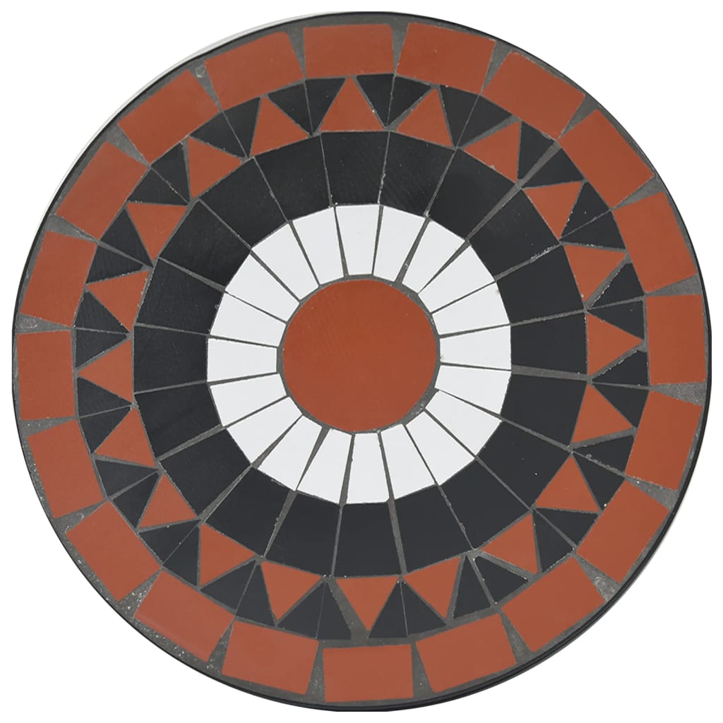 мозаичный стол для бистро, терракота/белый, Ø50x70см, керамика