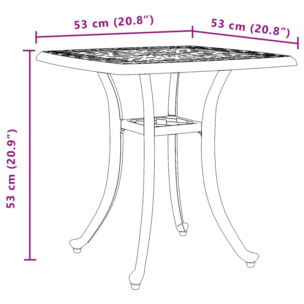 aialaud ponks 53x53x53 cm valualumiiniumist