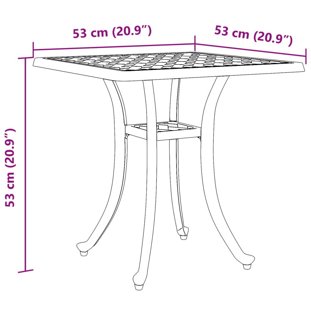 aialaud ponks 53x53x53 cm valualumiiniumist