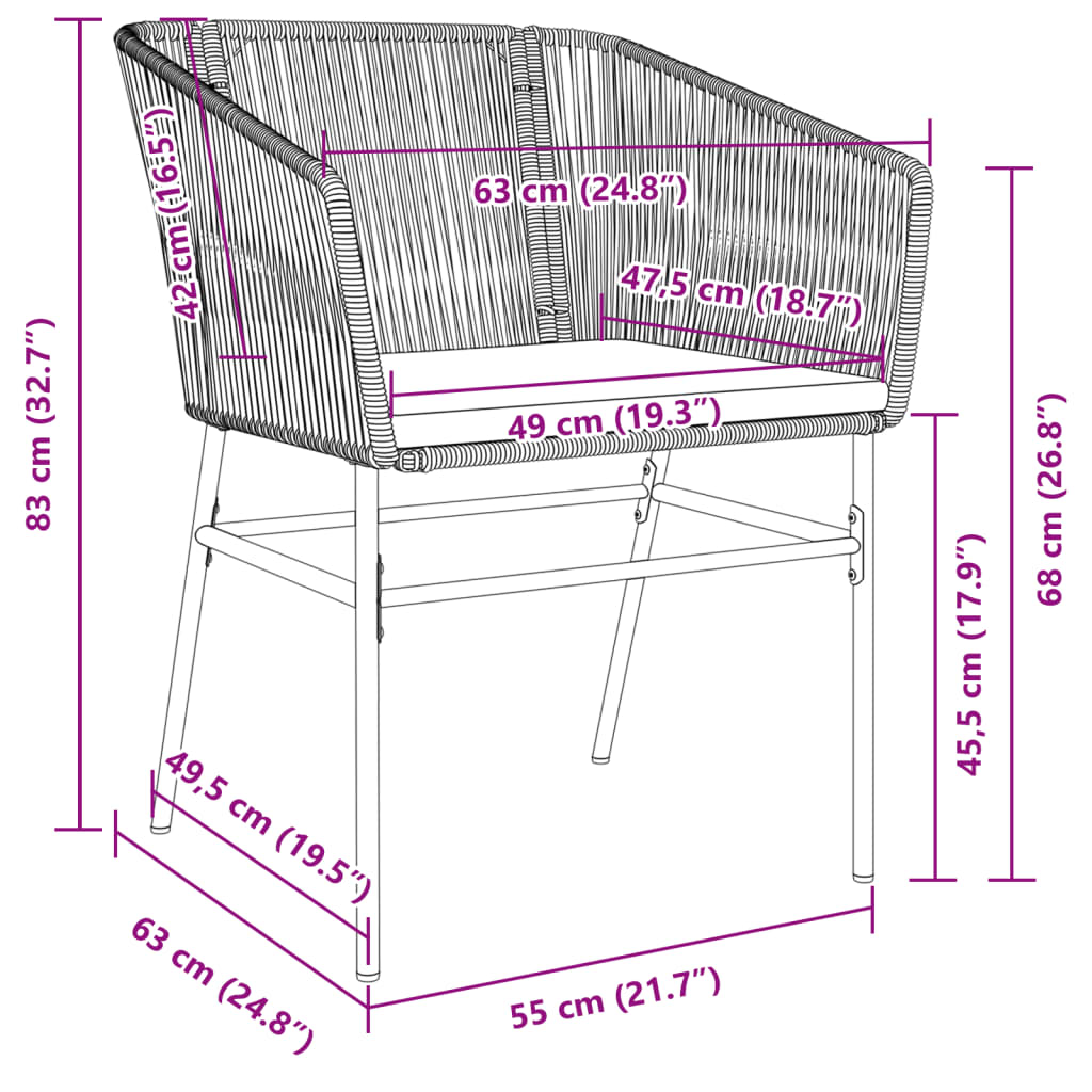 aiatoolid istmepatjadega 2 tk, must, polürotang