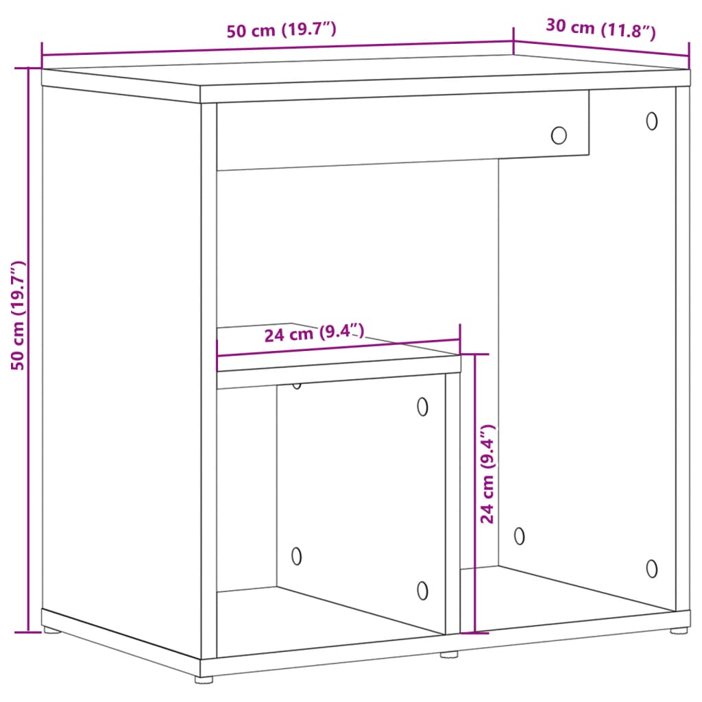 lisalauad 2 tk, pruun tamm, 50x30x50 cm, tehispuit