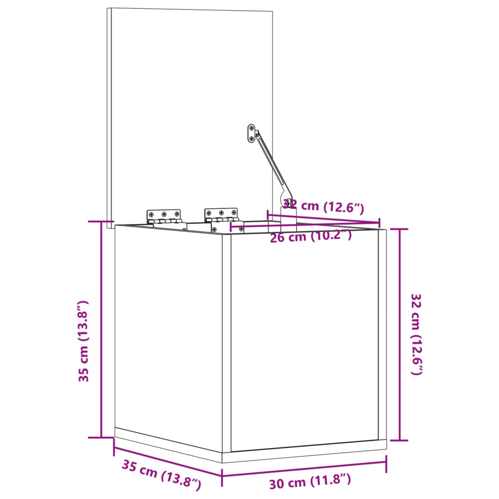 hoiukast, hall Sonoma tamm, 30 x 35 x 35 cm, tehispuit