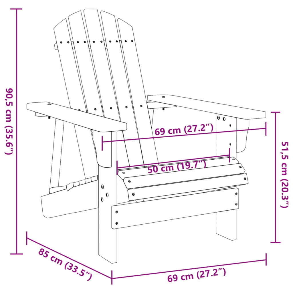 Adirondack tool, valge, 69 x 85 x 90,5 cm, nulupuit