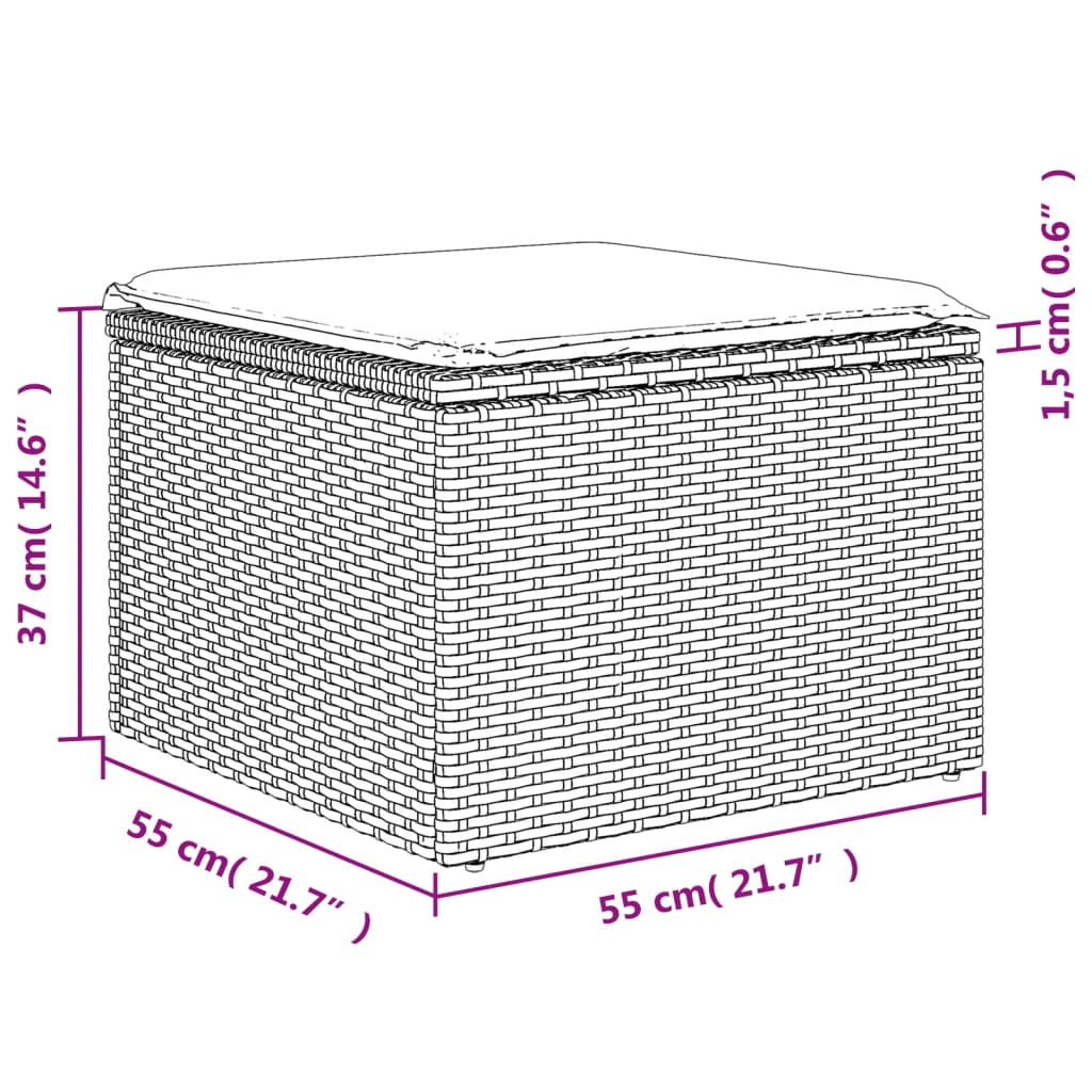 5-osaline aiadiivanikomplekt patjadega, must, polürotang