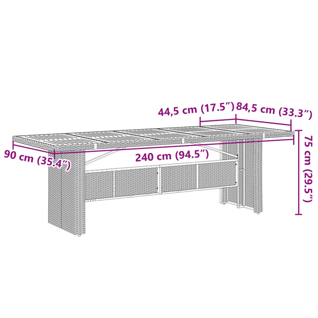 7-osaline aiamööbli komplekt patjadega, hall, polürotang