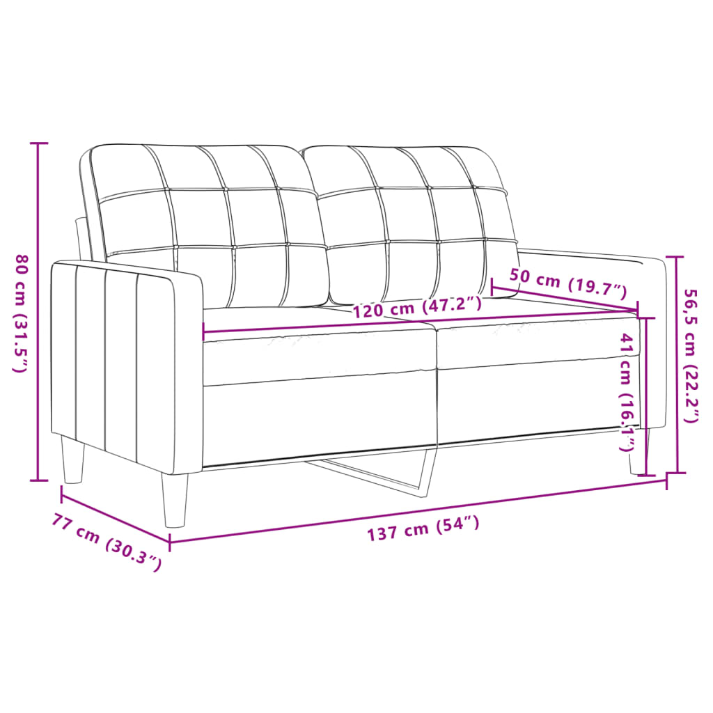 2-kohaline diivan, tumehall, 120 cm, samet