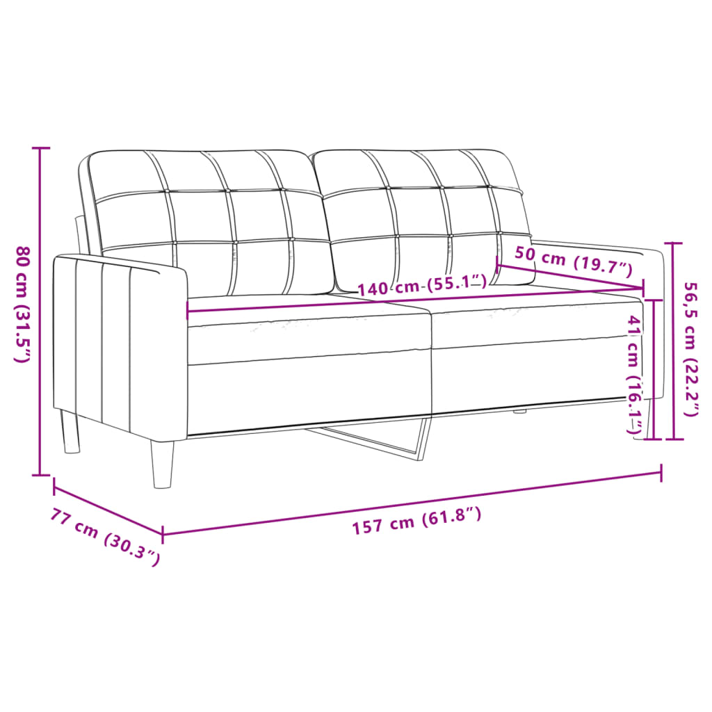 2-kohaline diivan, tumehall, 140 cm, samet