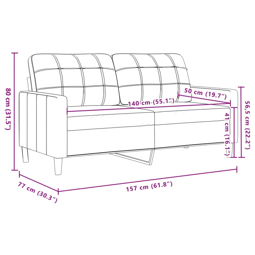 2-kohaline diivan, kollane, 140 cm, samet