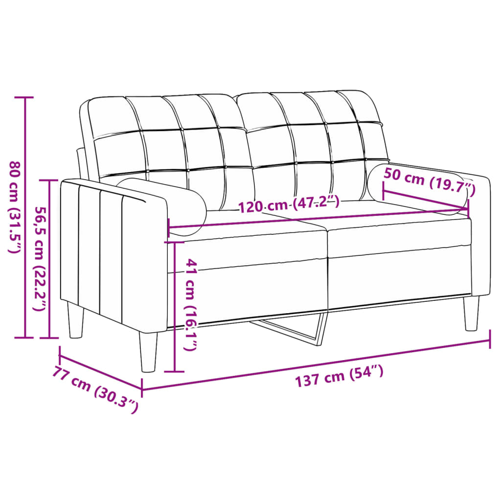 2-kohaline diivan patjadega, tumehall, 120 cm, samet