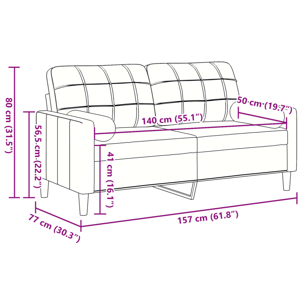 2-kohaline diivan patjadega, tumehall, 140 cm, samet